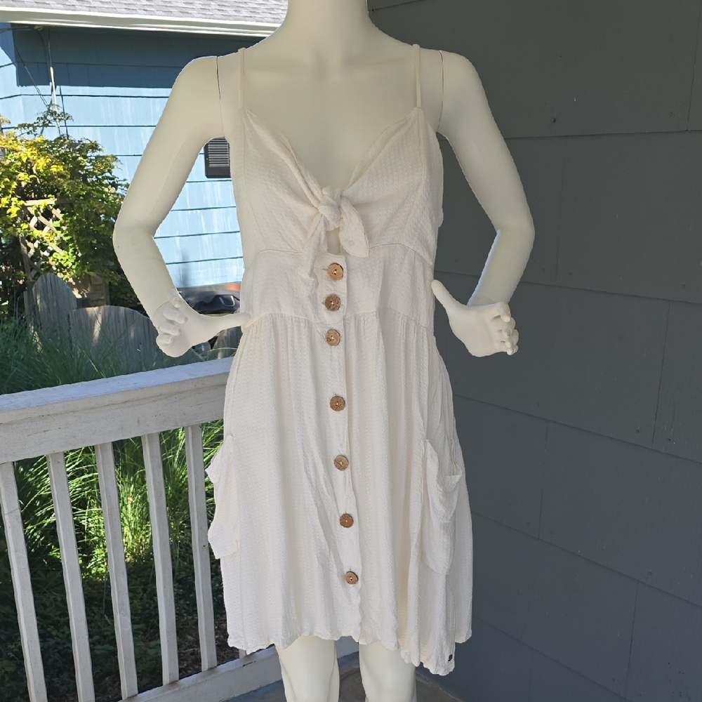White Button Up Dress By Roxy